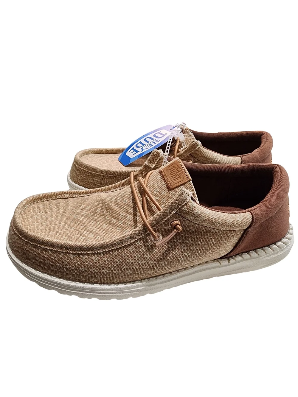 NWT HEYDUDE Men’s Wally Funk Block Print Macaroon Brown Size 9